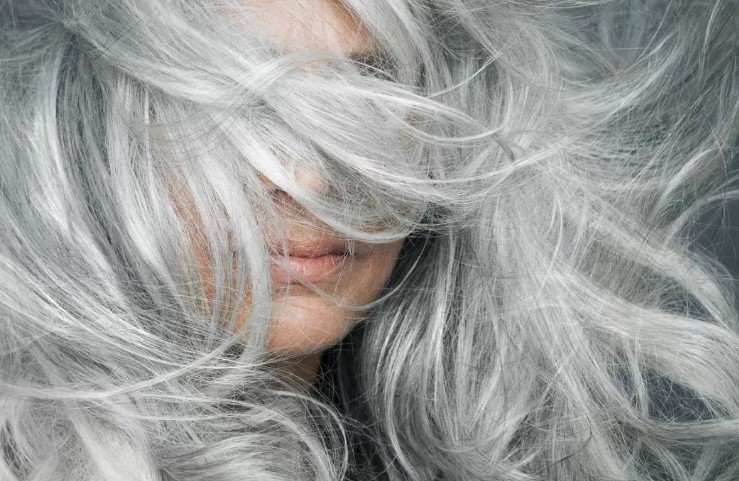 cabelos grisalhos acinzentados